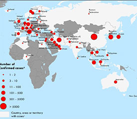map of confirmed COVID-19 cases