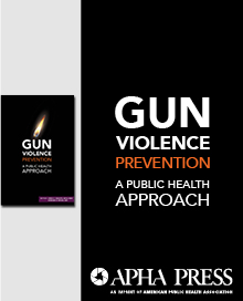Gun Violence Prevention book and the APHA Press logo